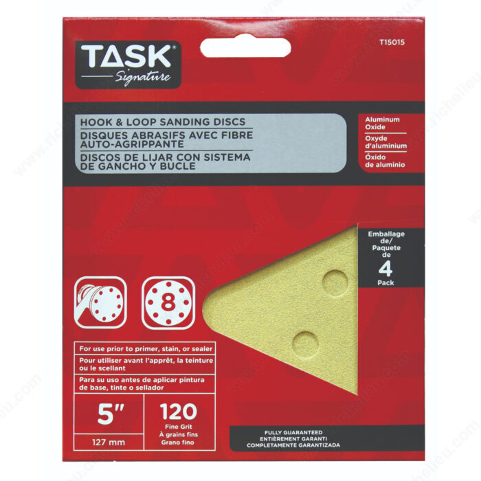 5" Hook & Loop Sanding Discs 4-Pack 120 Grit