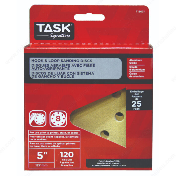 Task 5 inch Sanding Disc Hook and Loop 120 Grit 