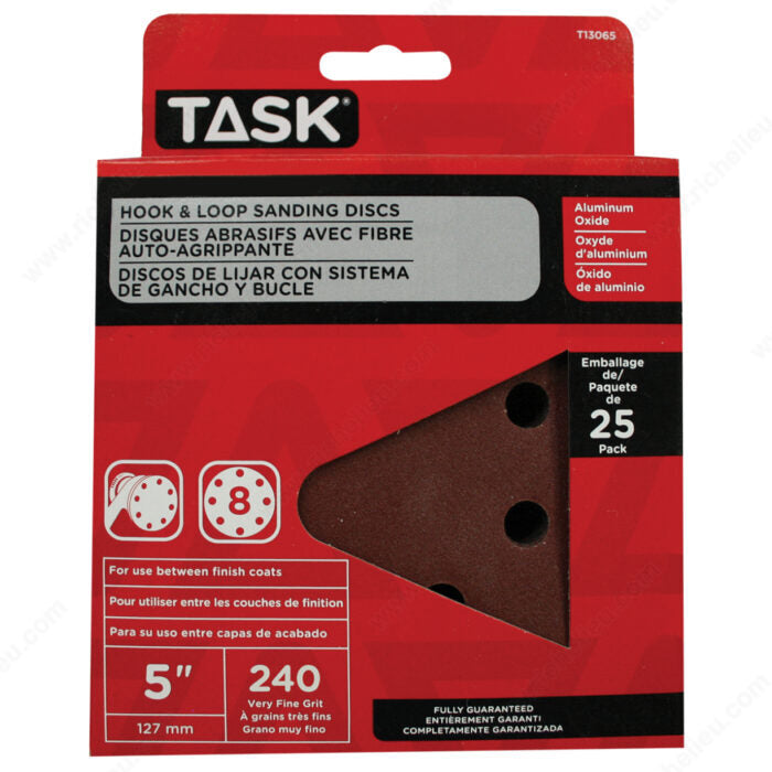 Task 5 inch Sanding Disc Hook and Loop 240 Grit 