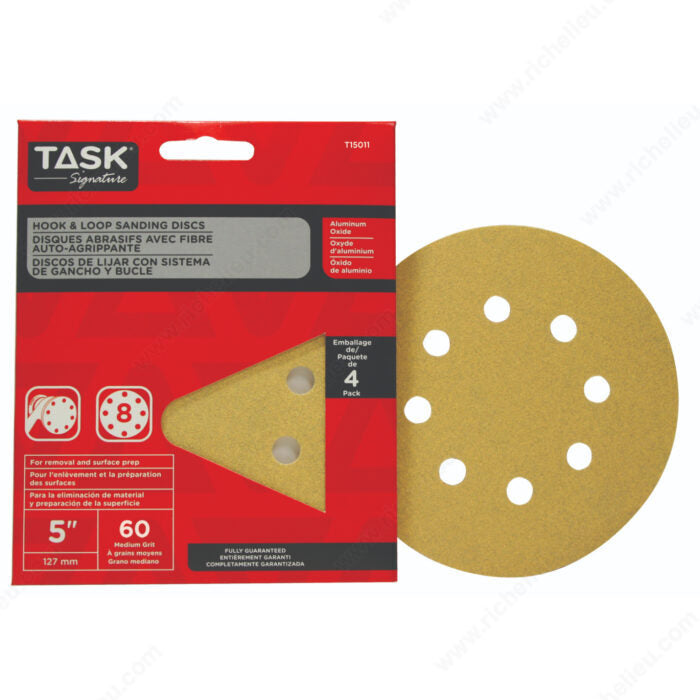 5" Hook & Loop Sanding Discs 4-Pack 60 grit