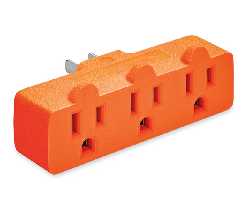 3-WAY OUTLET WALLBLOCK ORANGE