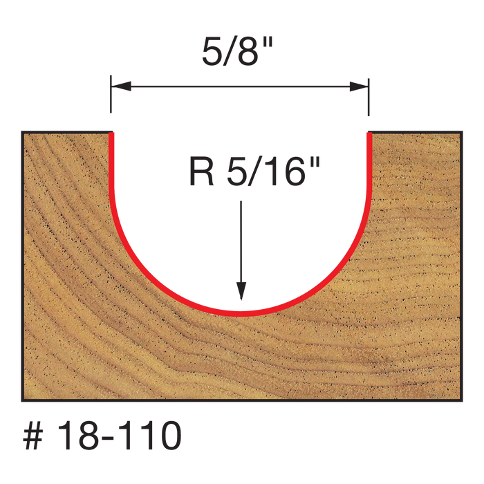 5/16" Radius Round Nose Bit