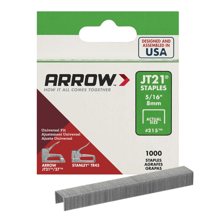 Arrow JT21 light duty staples 5/16 in., 1000 pack