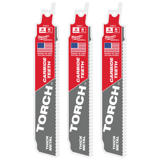 Milwaukee 48-00-5201 TORCH 6 in. 8 TPI Carbide SAWZALL Blade