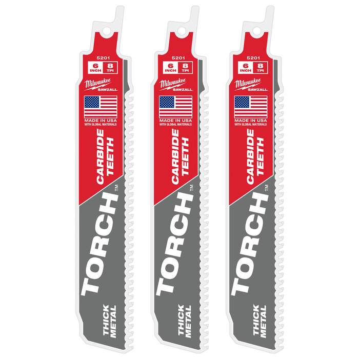 Milwaukee 48-00-5201 TORCH 6 in. 8 TPI Carbide SAWZALL Blade