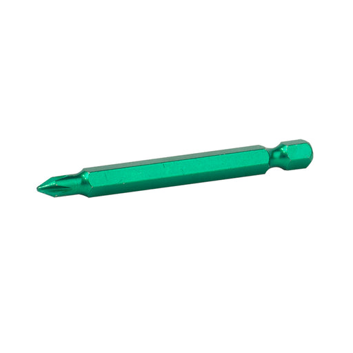 Green #1 Phillips color coded screwdriver bit, 2-3/4 in. long
