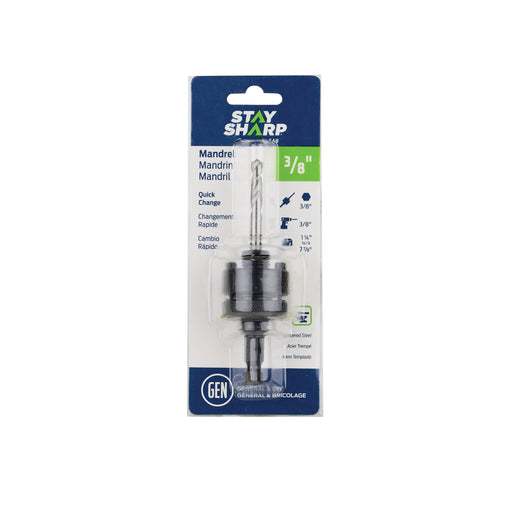 3/8 in. quick change hex mandrel with pilot drill