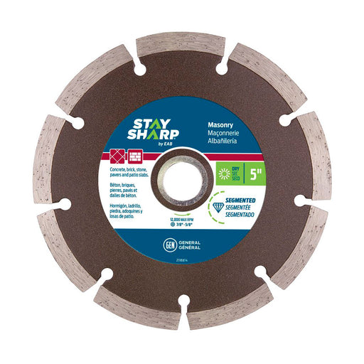 Stay Sharp® Segmented Rim Concrete Diamond Blade, Bronze (5", 12", 14") series, shown 5"