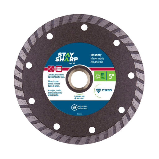 Stay Sharp® 5" Turbo Rim Concrete Diamond Blade, Bronze, EAB 2118883
