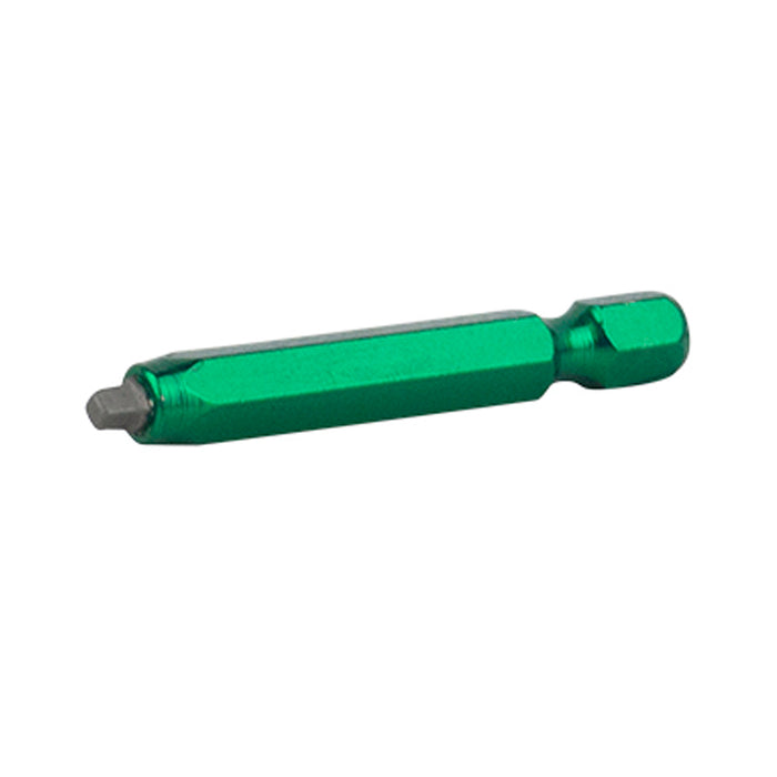 Green #1 square recess color coded screwdriver bit, 2 in. long