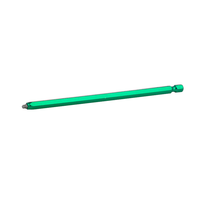 Green #1 square recess color coded screwdriver bit, 6 in. long