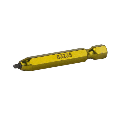 Yellow #0 square recess color coded screwdriver bit, 2 in. long