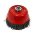 Crimped wire cup brush, 5 in., 5/8"-11 threaded arbor