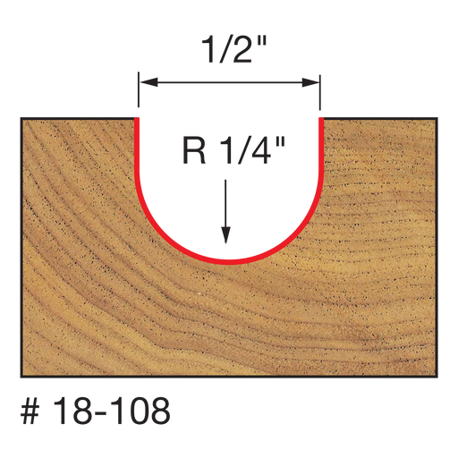 1/4" Radius Round Nose Bit