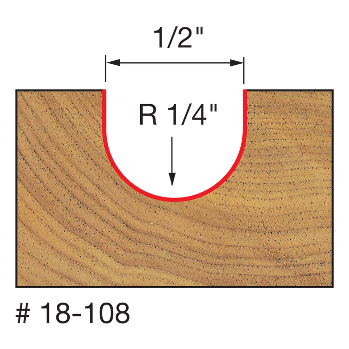 1/4" Radius Round Nose Bit