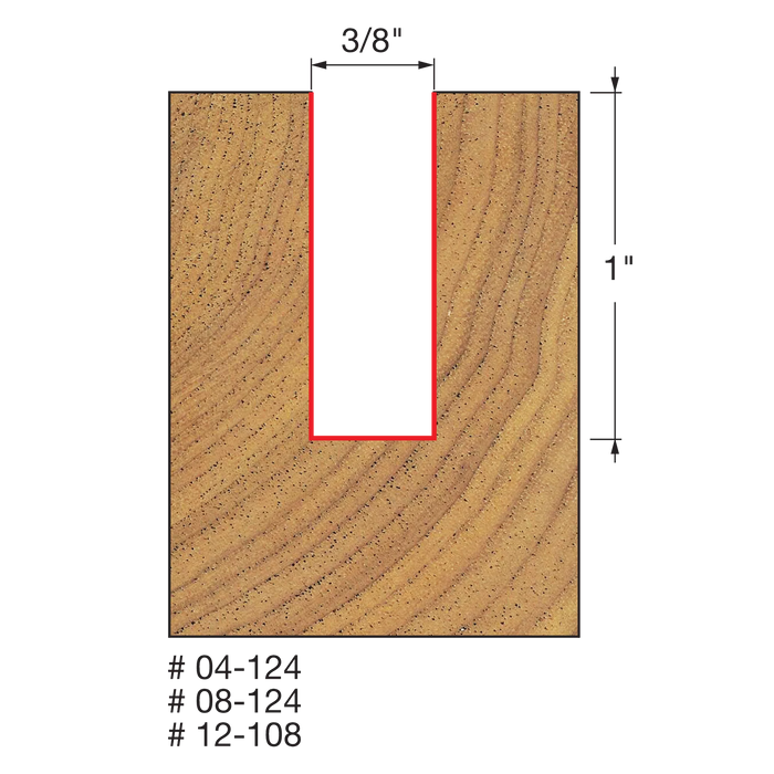 3/8" (Dia.) Double Flute Straight Bit