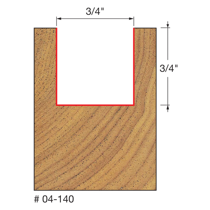 3/4" (Dia.) Double Flute Straight Bit