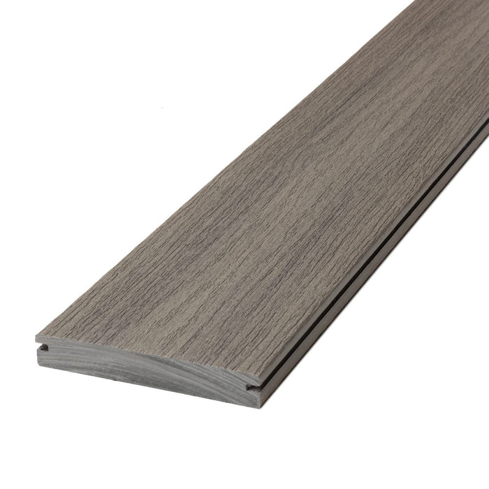 Deckorators Voyage composite deck board, Sierra, grooved profile close-up