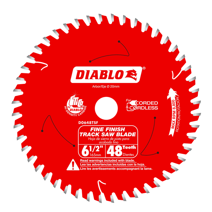 Diablo D0648TSF 6-1/2" x 48-Teeth Track Saw Blade for Fine Finish and Plywood