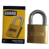 GUARD 2英寸双锁实心黄铜挂锁，同钥匙开启