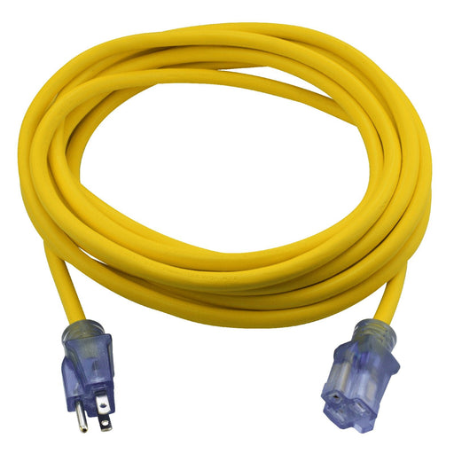 Prime Wire EC511825 25 ft. 12/3 SJTW yellow extension cord with lighted end