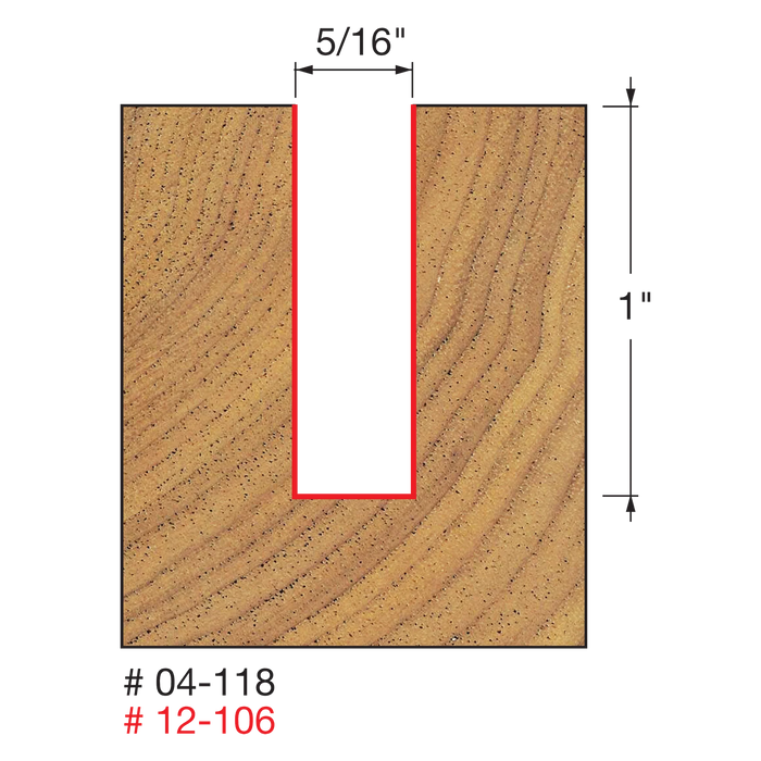 5/16" (Dia.) Double Flute Straight Bit