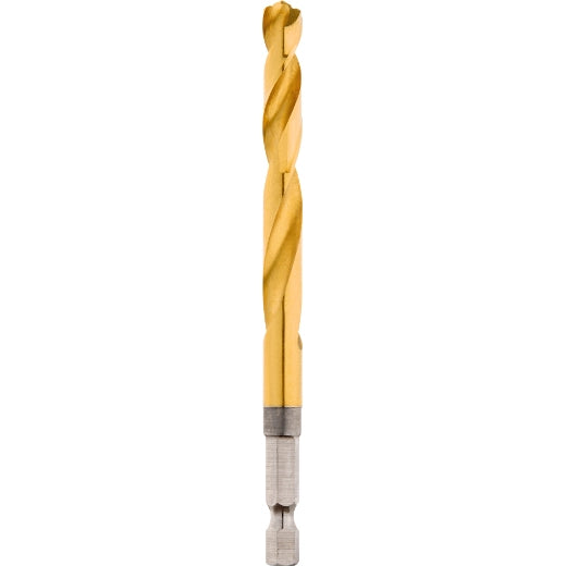 Milwaukee SHOCKWAVE RED HELIX titanium drill bit with 1/4 in. hex shank, 21/64 in.