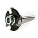 Metal router bit on a white background