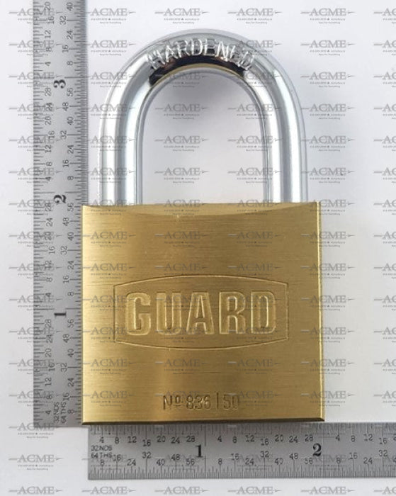 Guard 836 solid brass padlock, 2 in. body