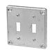 Iberville 8367 4 in. square steel surface cover for two toggle switches