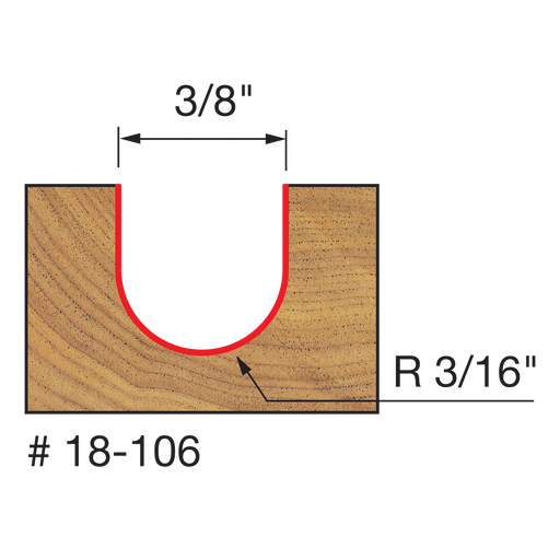 3/16" Radius Round Nose Bit