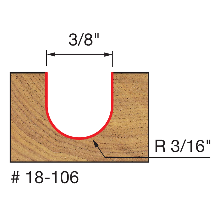 3/16" Radius Round Nose Bit