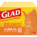 Glad extra large Easy-Tie orange garbage bags, 20 count box
