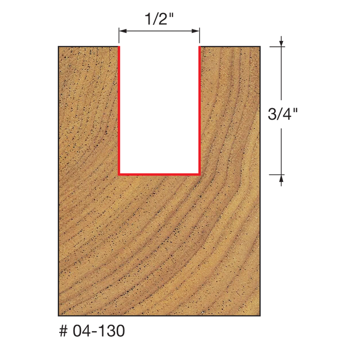 1/2" (Dia.) Double Flute Straight Bit