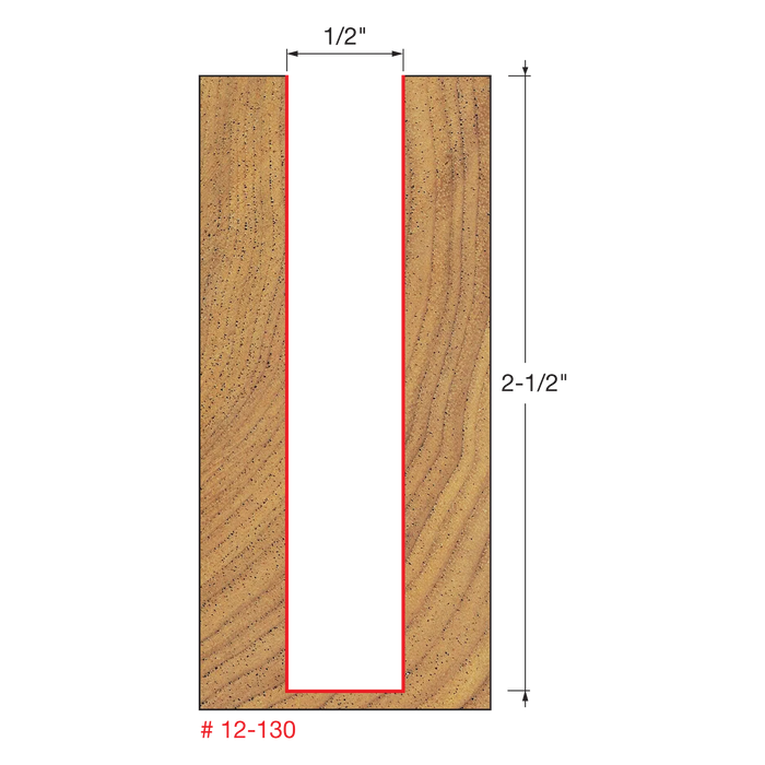 1/2" (Dia.) Double Flute Straight Bit (Eclipse Grind)