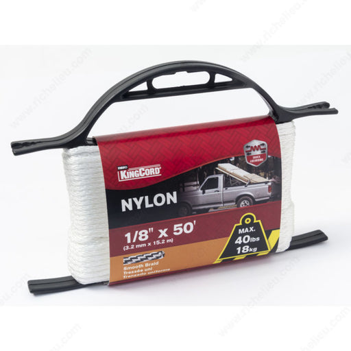 King Cord - 1/8" x 50' Smooth Braid Nylon Rope - 342151BG