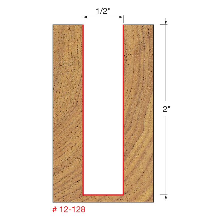1/2" (Dia.) Double Flute Straight Bit (Eclipse Grind)