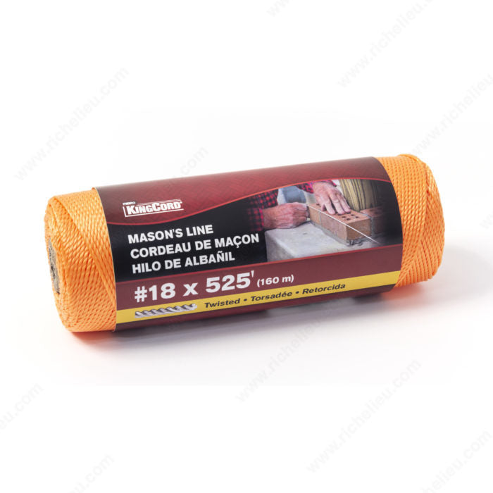 King Cord - #18 x 525' Orange Twisted Mason's Line - 344071BG