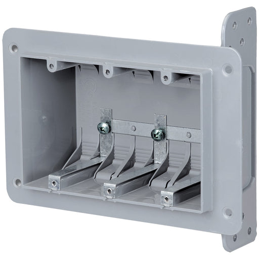 3-Gang Plastic Device Box, Grey