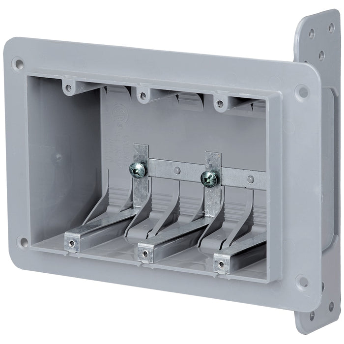 3-Gang Plastic Device Box, Grey