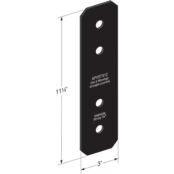 Flat Strap Bracket Black Z-Max for 4x - Outdoor Accents APVST412