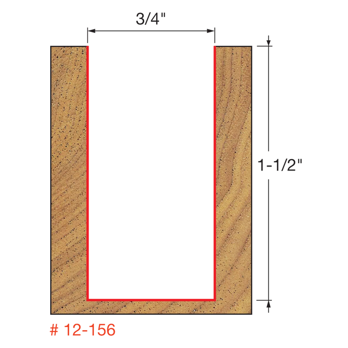 3/4" (Dia.) Double Flute Straight Bit (Eclipse Grind)