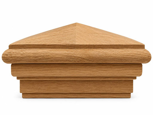 4x4 western red cedar pyramid post cap PC44PYR with roll moulding and stepped base