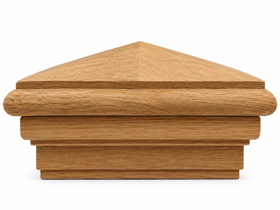 4x4 western red cedar pyramid post cap PC44PYR with roll moulding and stepped base