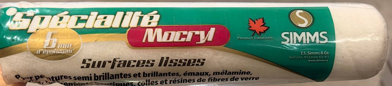 Simms Mocryl Roller Refill, 9-1/2 in. (240 mm) x 6 mm Nap (R-221)