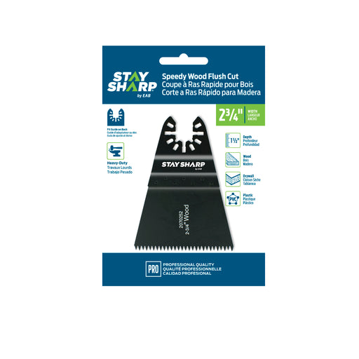 Stay Sharp® Pro 2-3/4" HCS Speedy Flush Cut Oscillating Blade (Wood), EAB 2070252