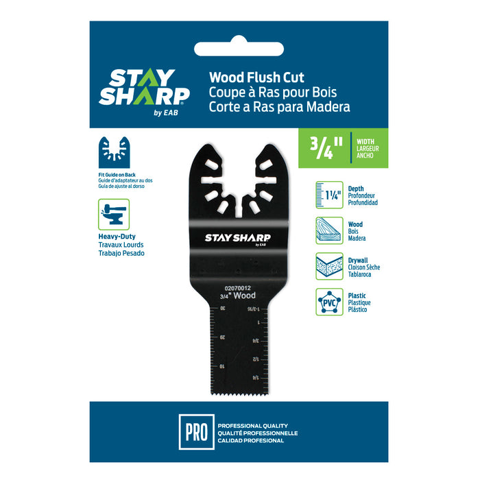 Stay Sharp 2070012 3/4 in. HCS flush cut oscillating blade for wood