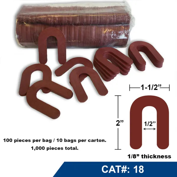 Econ-o-Shim - 2" Horseshoe Plastic Shim (50 Pack) - RED 1/8"