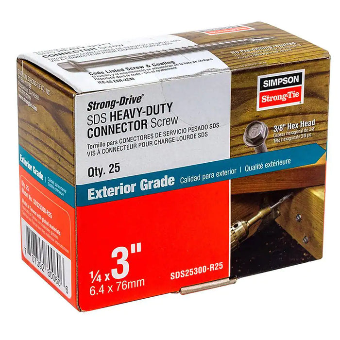 Simpson Strong-Drive 1/4" Diameter SDS Heavy Duty Connector Screws