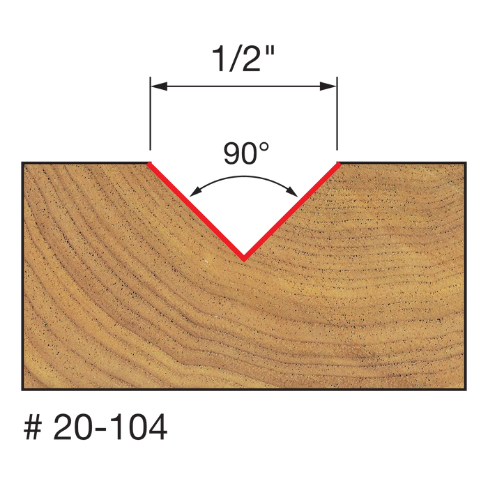 Freud 1/2" (Dia.) 90° V Grooving Router Bit